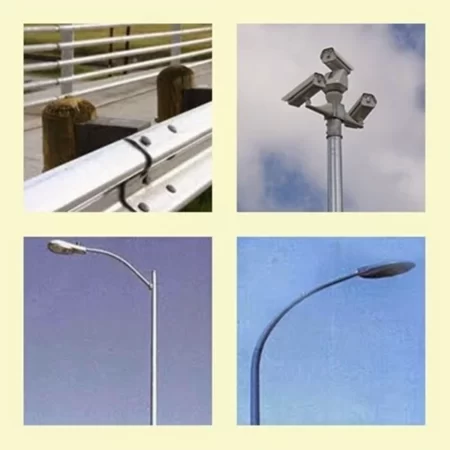 Tiang CCTV Pipa Bulat Lurus HDG 7 Meter