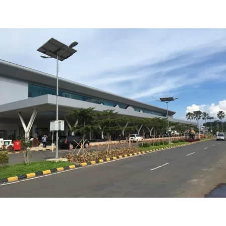 Tiang Lampu Jalan / Tiang PJU Solar Panel double ornament
